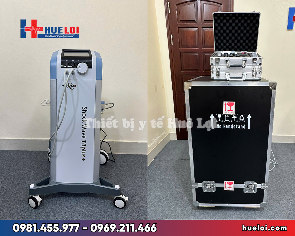 Máy sóng xung kích 2 tay cầm Texua T806 – công suất 500 W, điều trị đồng thời 2 người bệnh
